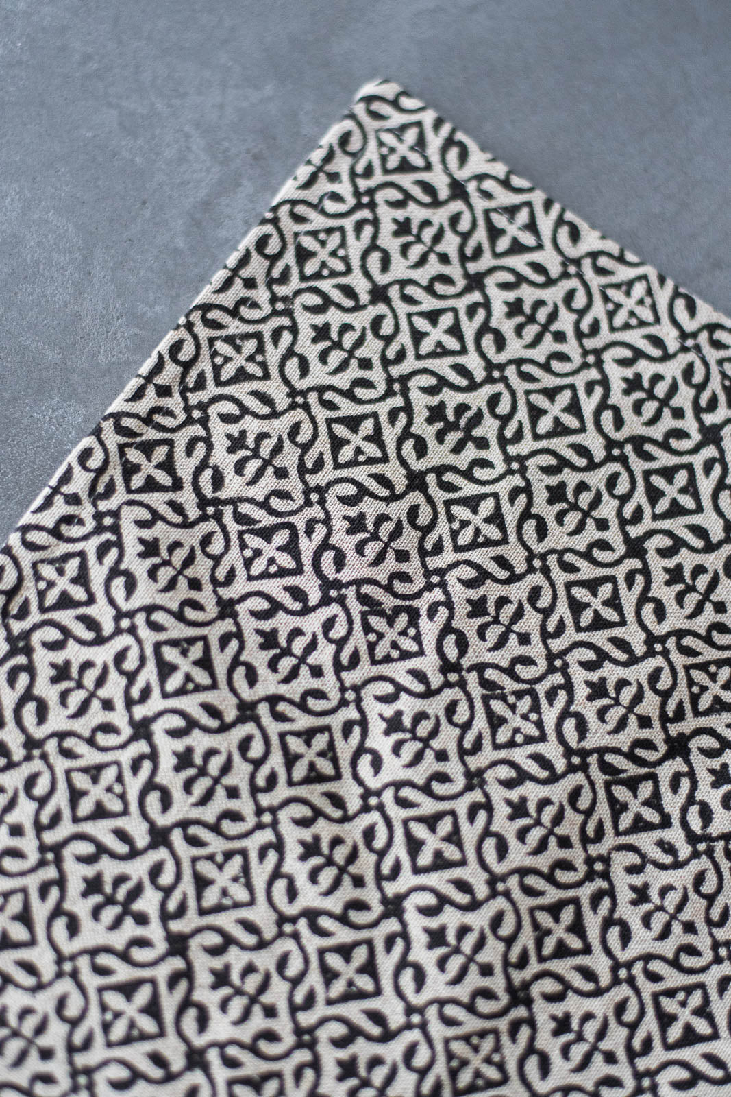 ブロックプリントクッションカバー リフリー 45×45