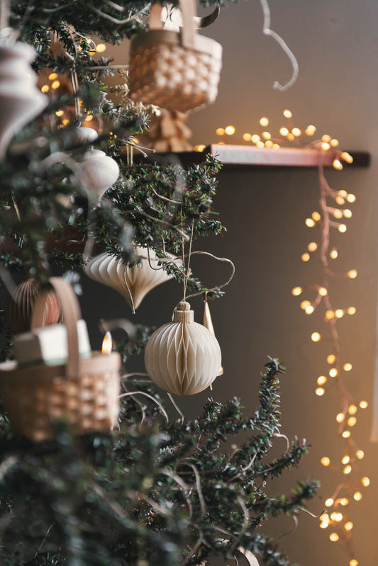 PAPIER winter sand H8-10cm | ペーパーオーナメント 6個入り