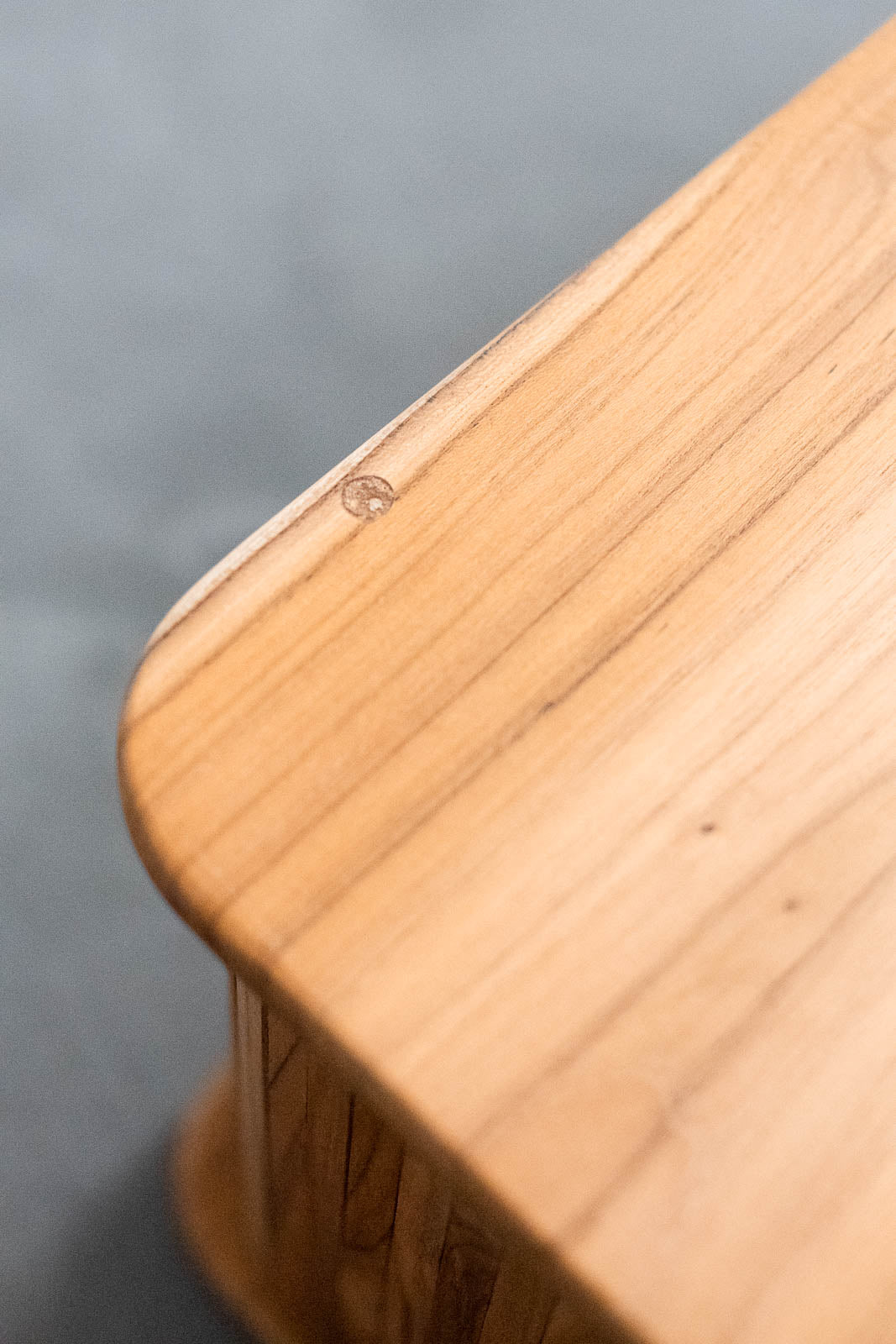 Teak sliding shelf