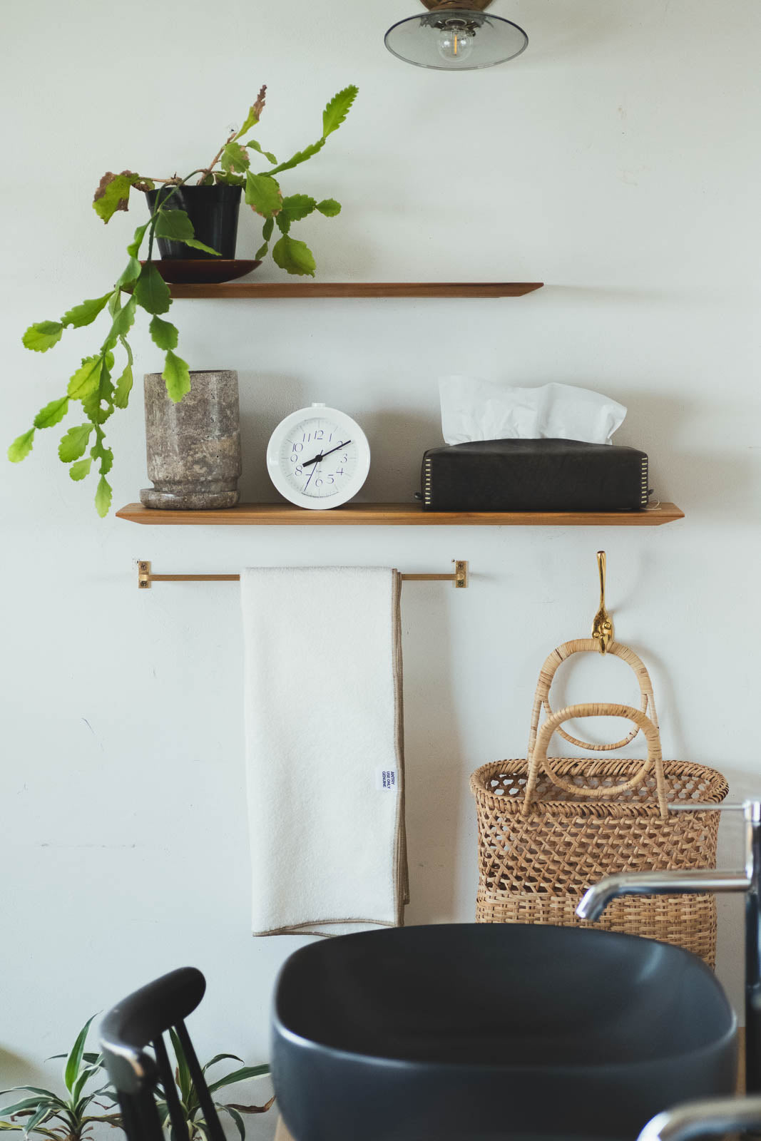 Teak Thin shelf | 棚受け一体型シェルフ