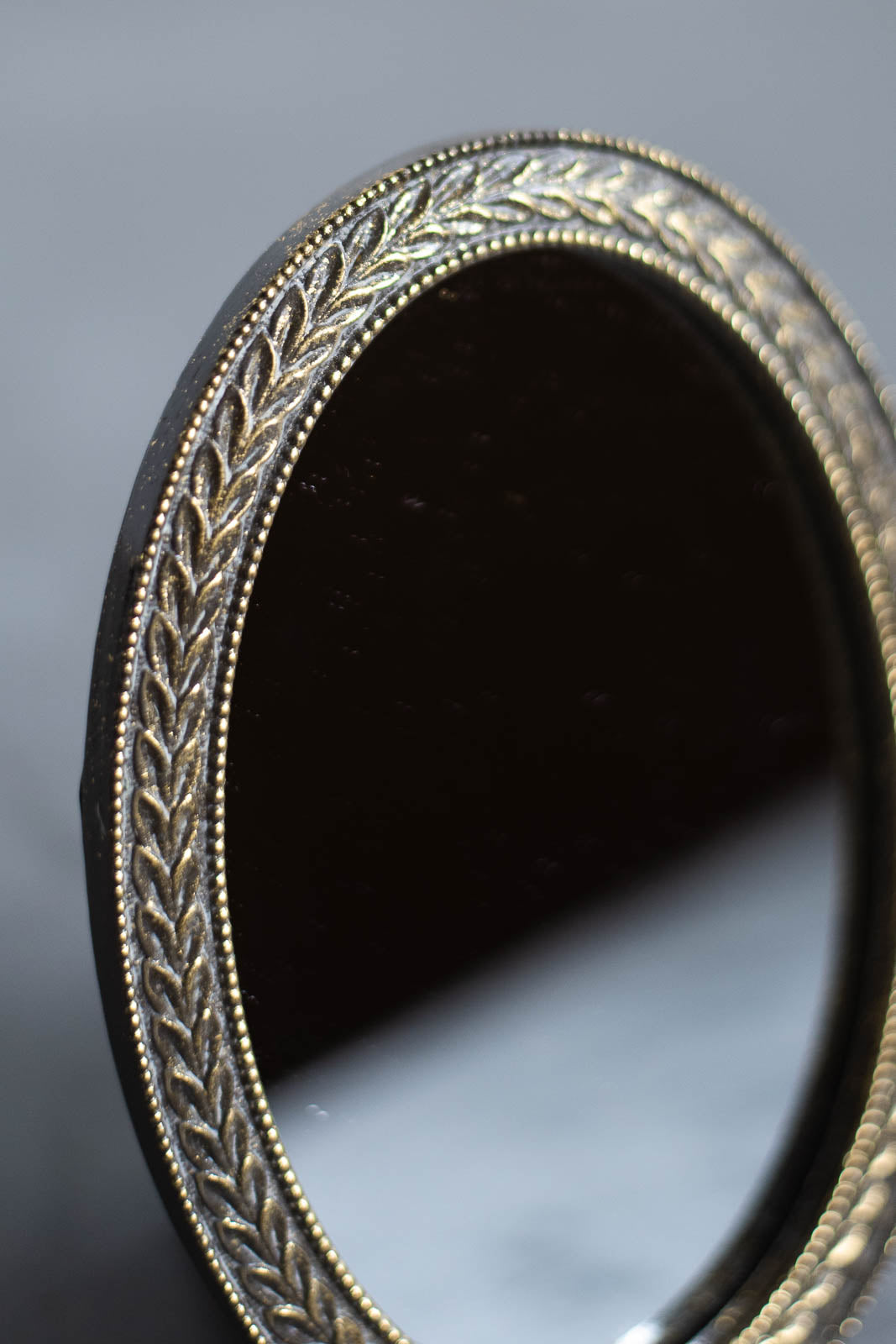 Resin Oval Mirror Leaf