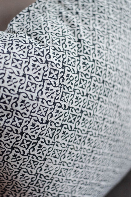 ブロックプリントクッションカバー リフリー 45×45