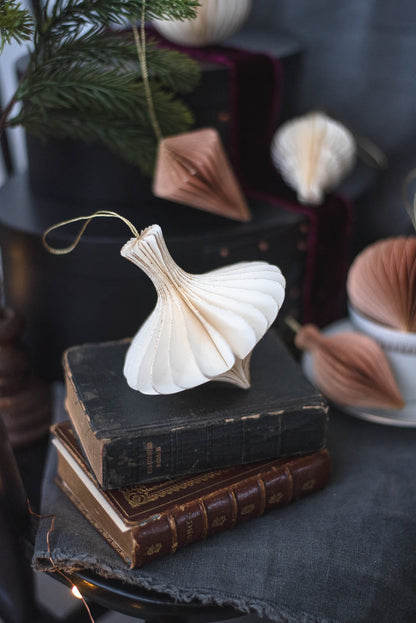 PAPIER winter sand H8-10cm | ペーパーオーナメント 6個入り