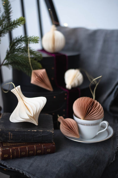 PAPIER winter sand H8-10cm | ペーパーオーナメント 6個入り