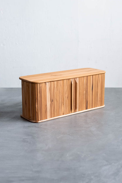Teak sliding shelf