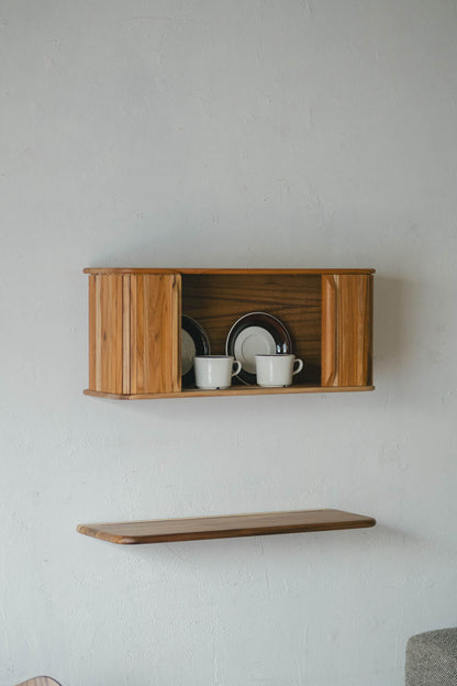 Teak sliding shelf