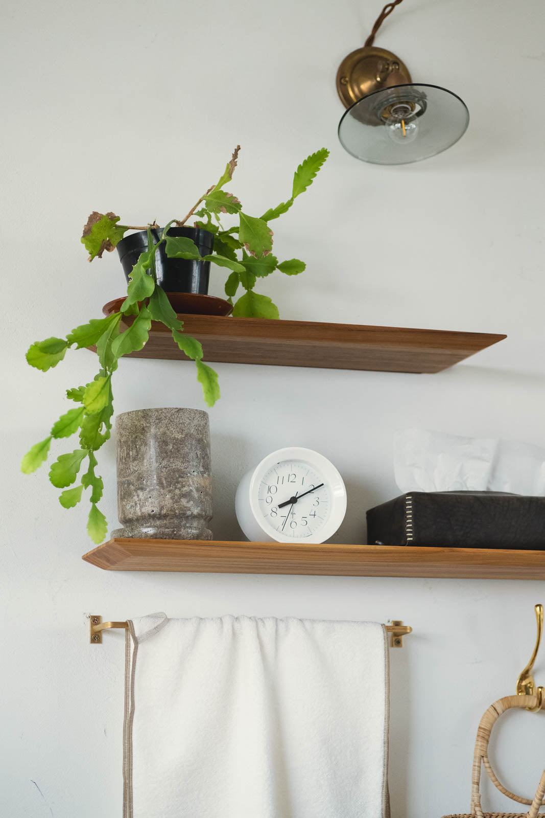Teak Thin shelf | 棚受け一体型シェルフ