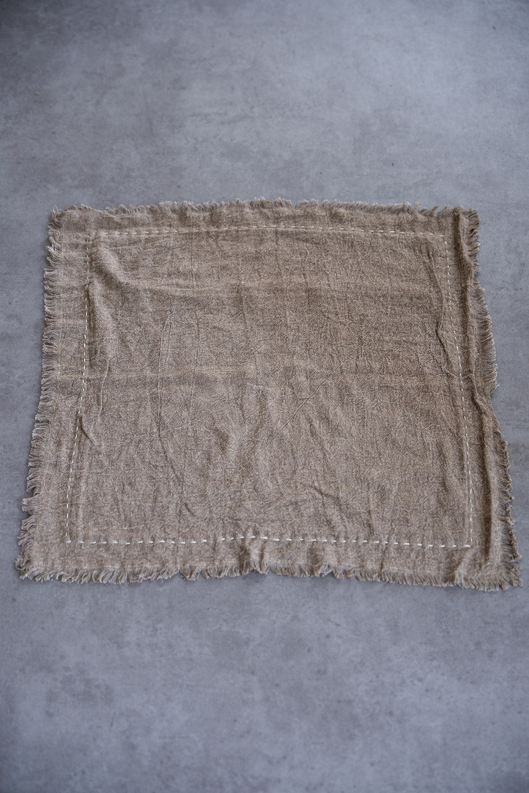 ヴィスコースリネン フリンジクッションカバー 45×45